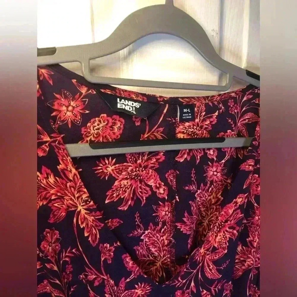 Women's Lands' End Gathered Waist Kaftan Swim Cover-Up Dress size M/L - Picture 10 of 13